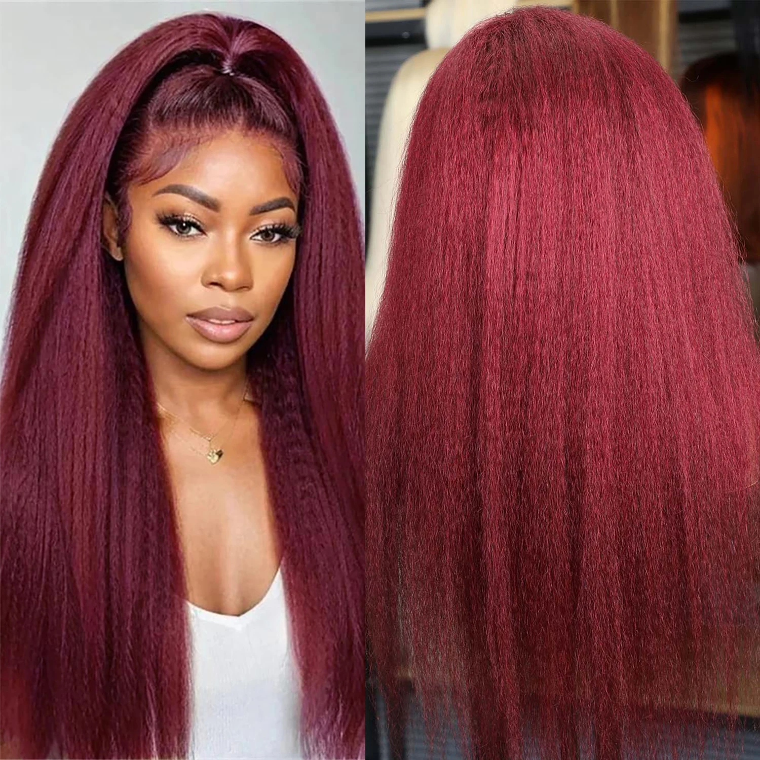 

99J Burgundy 13x4 13x6 Lace Frontal Human Hair Wig Brazilian Red Colored Transparent Lace Front Wigs For Women Pre Plucked Hair