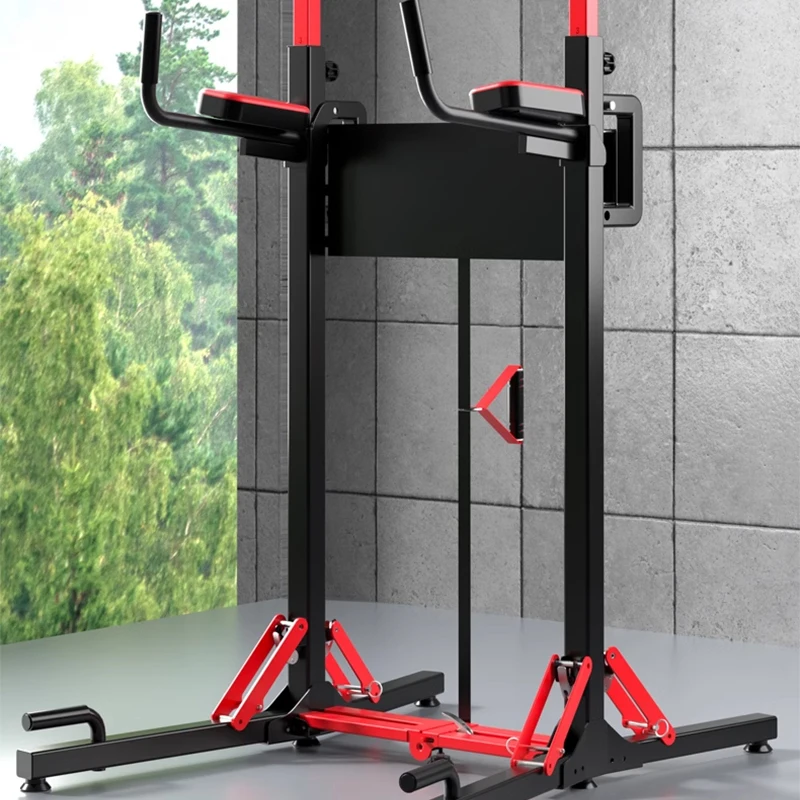 Pull Up Bar Station, Multi-Function Adjustable Height Foldable Dip Station, Heavy Duty Strength Training Fitness Equipment