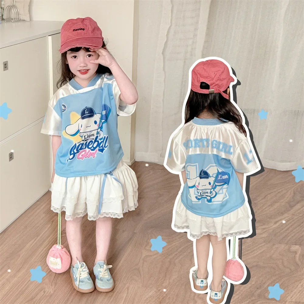 

Sweet Anime Kawaii MINISO Ins Hello Kitty Cinnamoroll Ins Shirt Cloth Cute Cartoon Sports Hooded Clothing Gifts for Girls