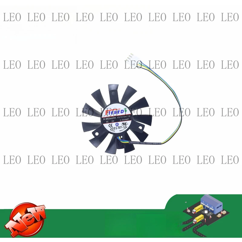 SS DC BRUSHLESS FD7010H12D Fan DC12V 0.35A 4-Pin