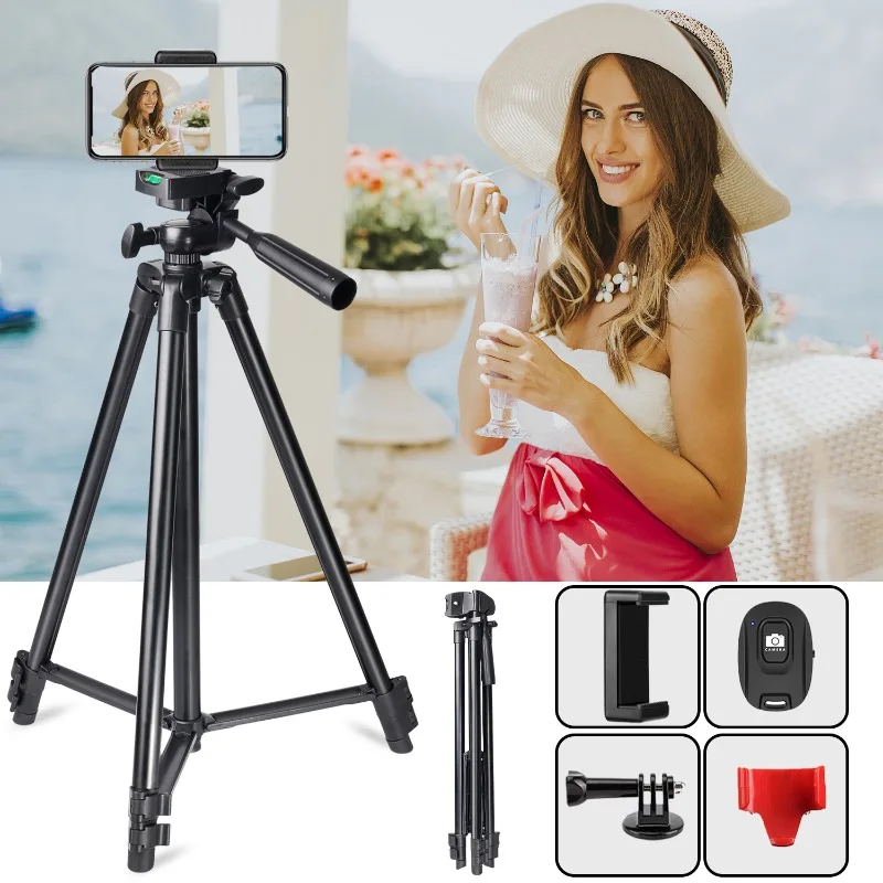 

DSLR Flexible Tripod Extendable Travel Lightweight Stand Remote Control For Mobile Cell Phone Mount Camera Gopro Live Youtube