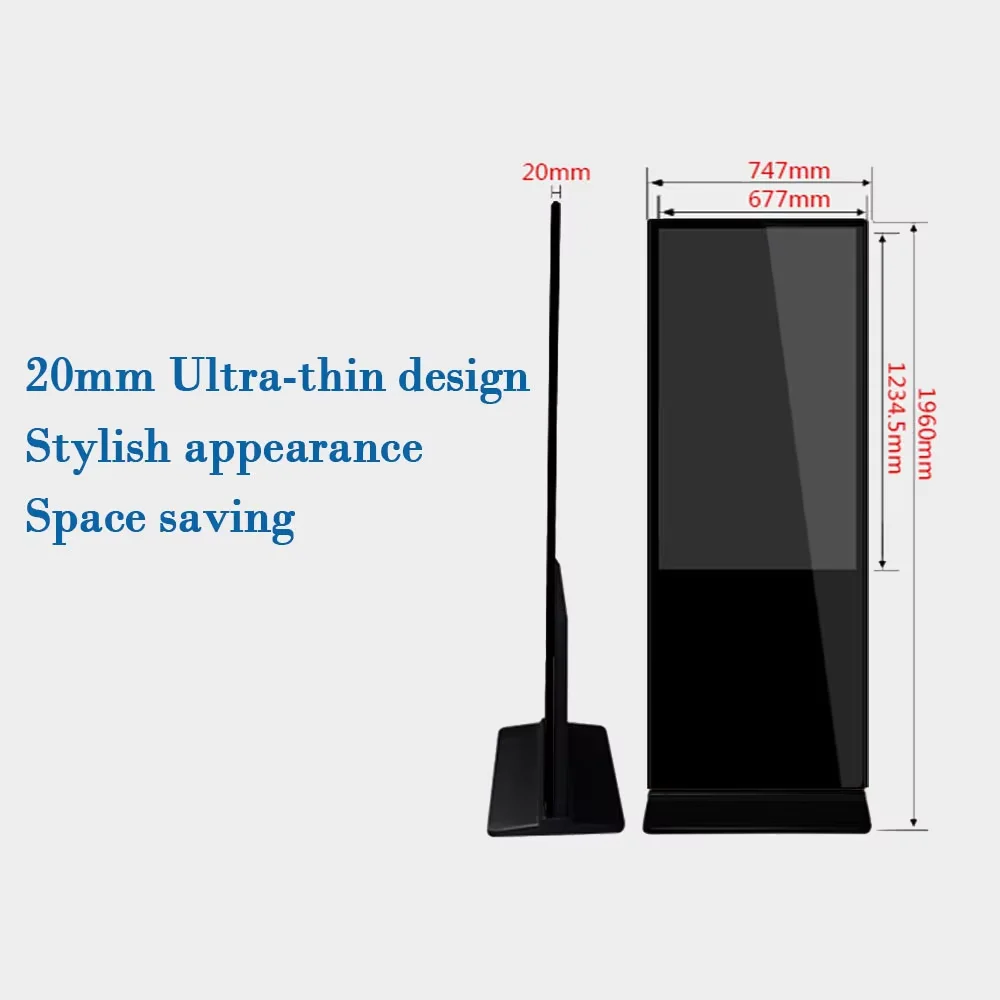 Floor Standing Digital Signage 65 inch Vertical Interactive Totem Touch Screen Kiosk LCD Advertising Display