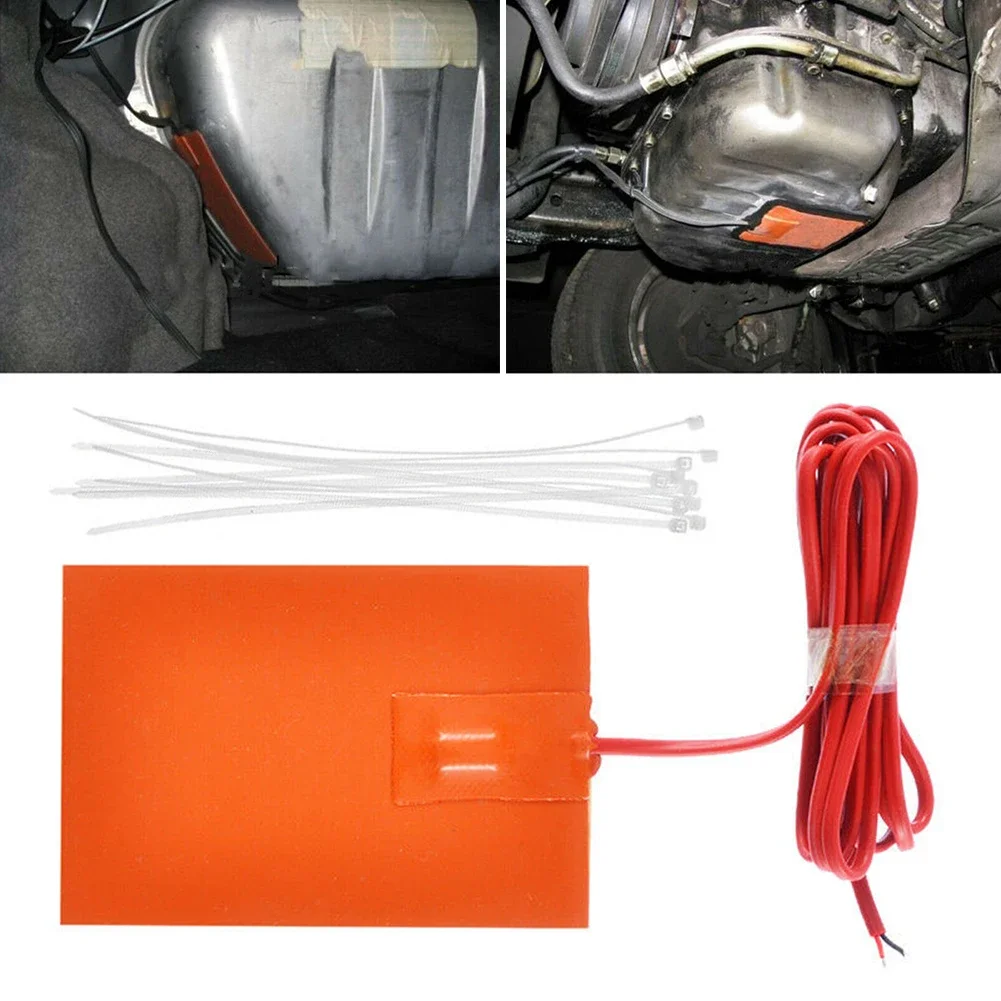 12V 100W Silicone Heater Pad For Engine Block Tanks Oil Pan Heating Plate Mat Pad Heater Oil Acid Resistant Waterproof 9*13cm