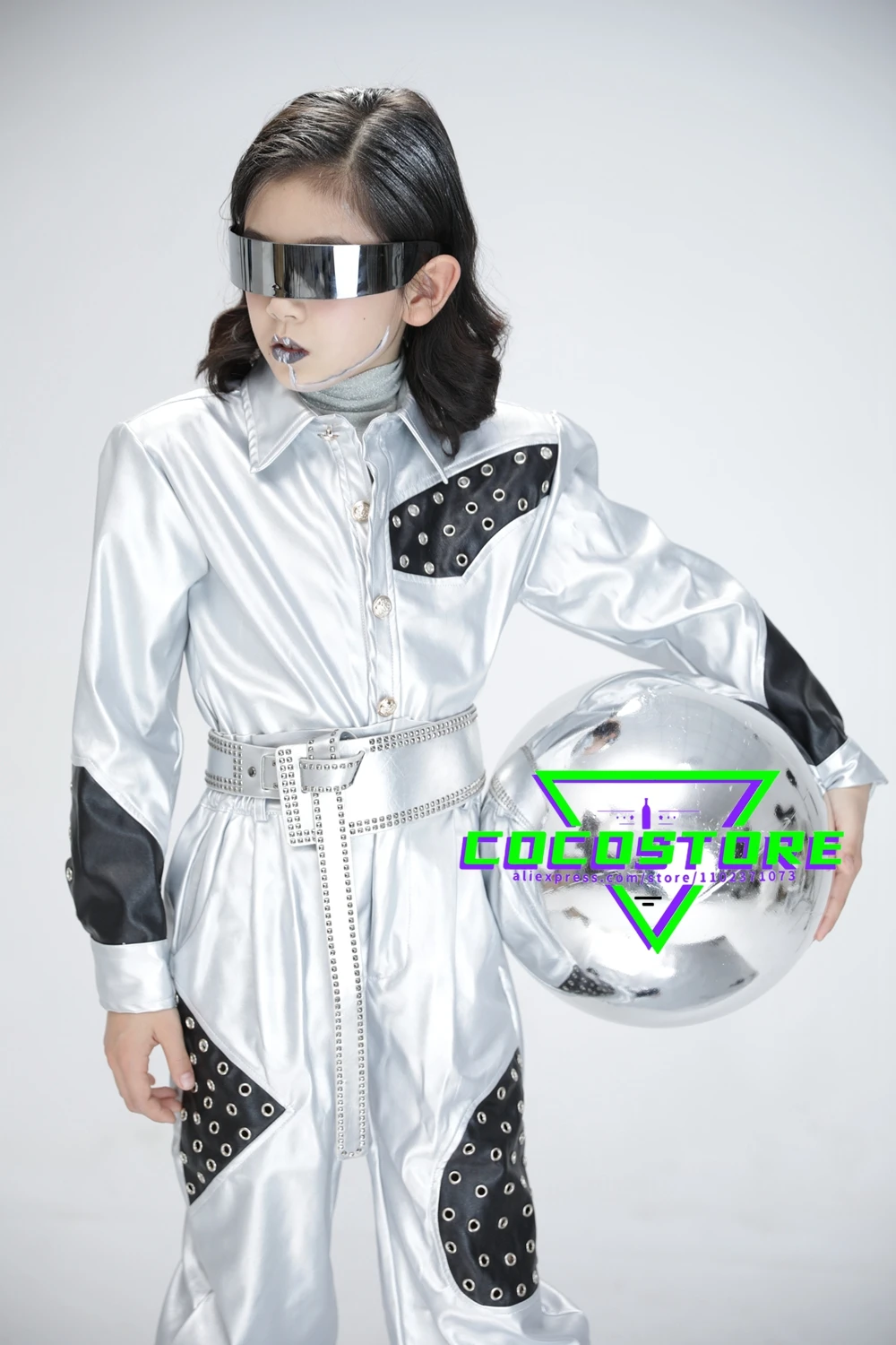 Silber Jazz Dance Kostüme Für Kinder Mode Bühne Tragen Für Kinder Jungen und Mädchen Hip Hop Street Dance Kinder Leistung Kleidung