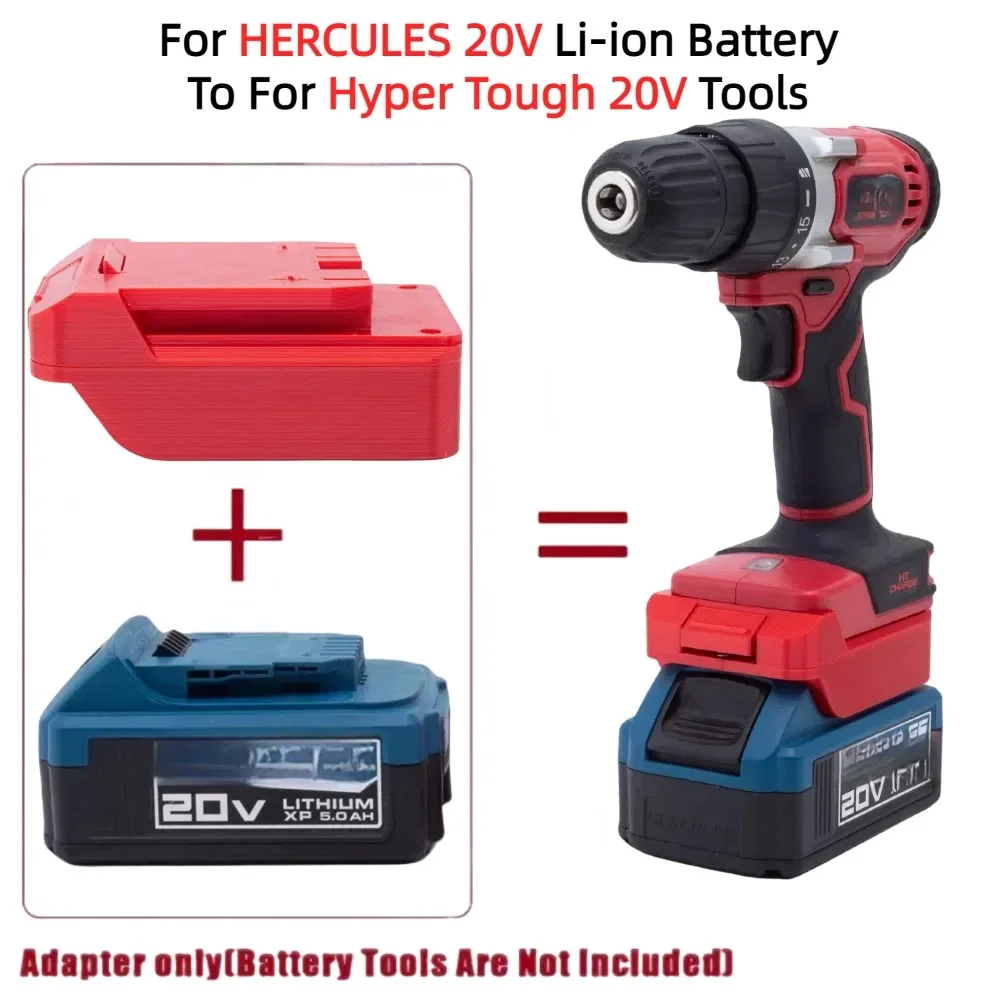 Batterie-kompatible Adapter für HERCULES 20 V Li-Ion auf Hyper Tough 20 V Strom, bürstenlose Akku-Bohrschrauber (nur Adapter)