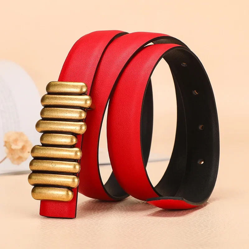 

Top Quality Designer Smooth Buckle Belts Exquisite Female Waistband Jeans Girdle Belts for Women Famous Brand Belt Women