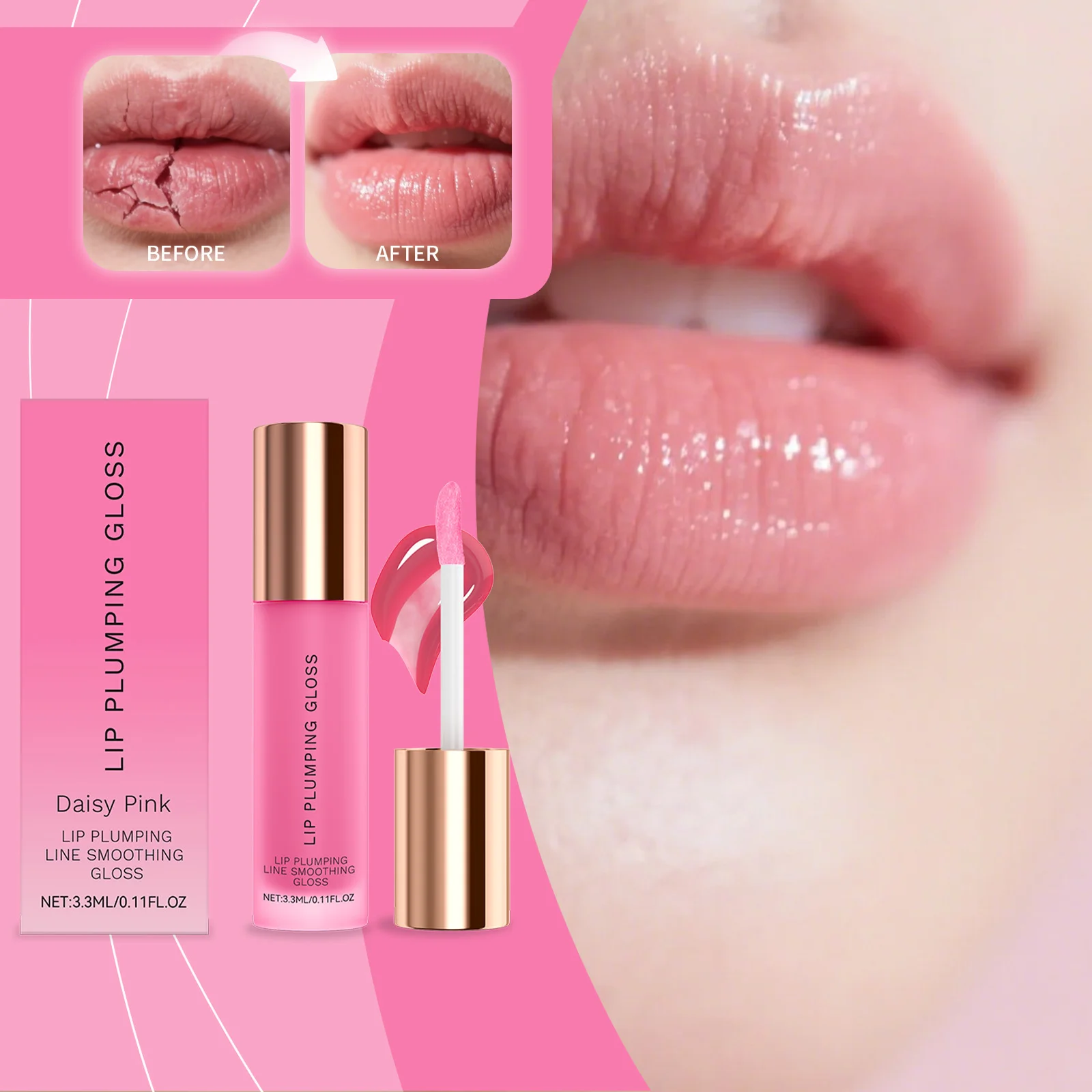 Moisturizing lip gloss, gentle ingredients, daily moisturizing, caring for dry lips, moisturizing glass, moisturizing lips, mois