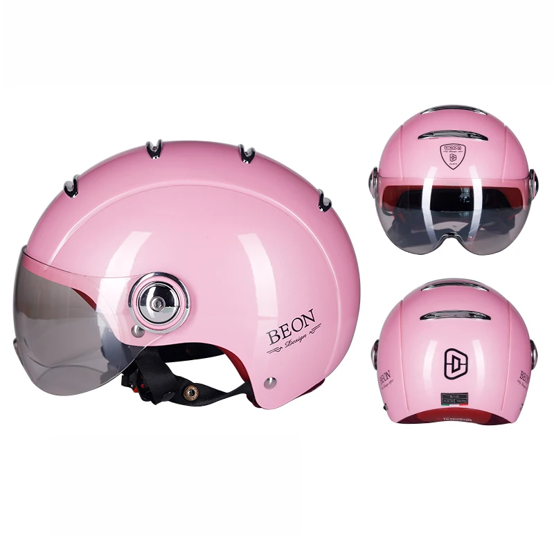 BEON-Casque de moto demi-visage pour homme et femme, casques rétro vintage, casques Casco, été, B105