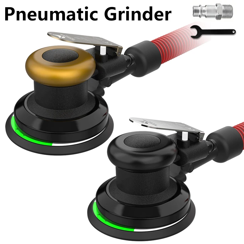 AOCKE 5inch/6inch Pneumatic Orbital Sander Air Polisher 125mm/150mm Air Vacuuming Eccentric 5mm Grinding Machine EU Connector