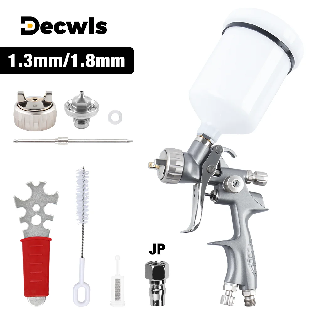 

Краскопульт промышленного класса с высокой степенью распыления 1,3 мм/1,8 мм, краскопульт RP, стальное сопло, бачок объемом 600 мл, беспроводной краскопульт, резьба 1/4 NPT, бытовой пневмоинструмент