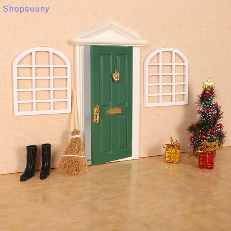 [SU]1/12 Dollhouse Mini Wooden Window Frame Model Dollhouse Furniture Decoration Dolls House Micro Scene Construction Props[SU]