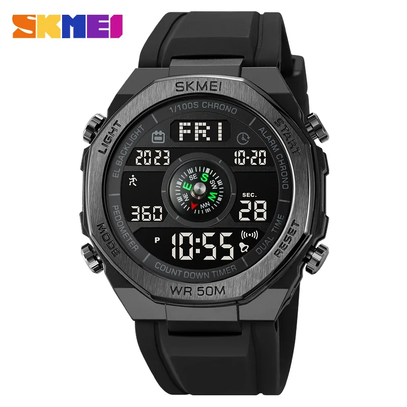 

SKMEI New Fashion Pedometer Distance Wristwatch Waterproof Digital Sport Watches Men Silica Gel Band Date Alarm reloj hombre