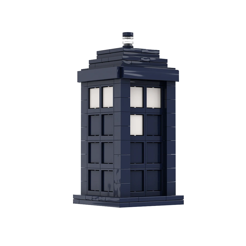 MOC Doctor Figure Telephone Booth Building Block Set Tardis Time Travel Door Brick Model Toy Children Brain Game Birthday Gift