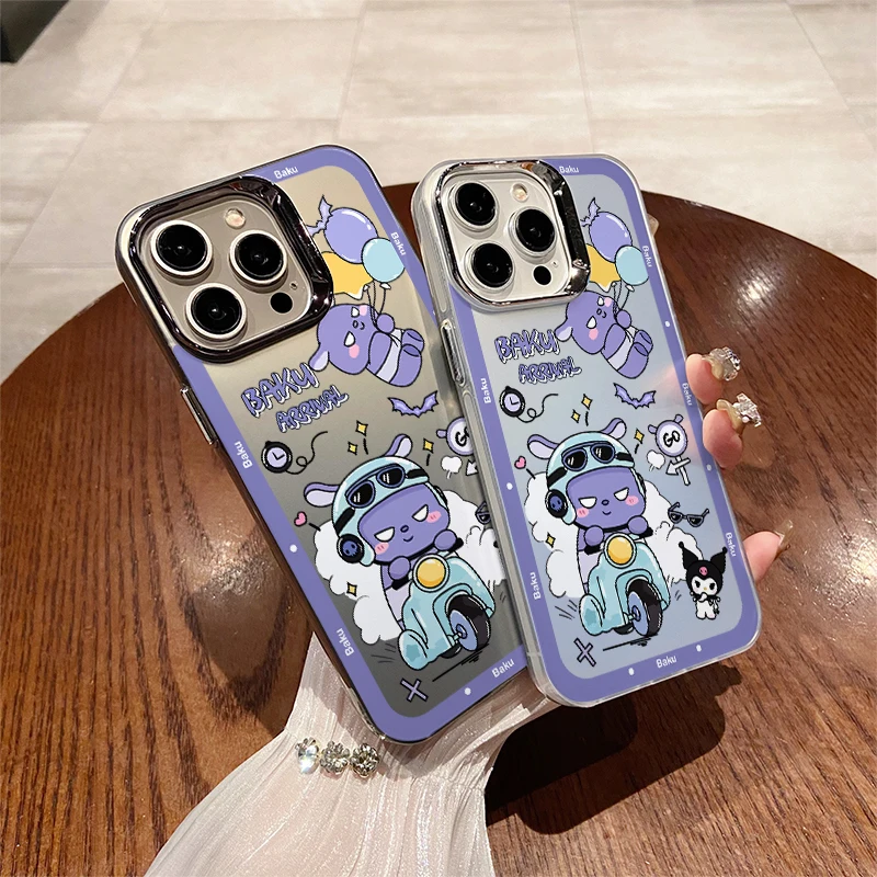 

New Miniso Sanrio Lovely Kuromi Case For iPhone 15 14 13 12 11 Pro Max XS XR X 7 8 Plus SE Bumper Protectiou Plating Cover