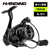 HANDING M1 PRO Fully Enclosed Corrosion Resistance Spinning Reel 15 KG Max Drag 3 Disc Carbon Fiber Drag Washer Gear Ratio 5.2:1