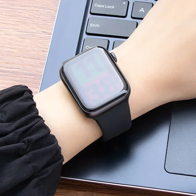 Silicone Band For Apple Watch strap 44mm 45mm 40mm 41mm 42-38mm 45 mm sport bracelet iwatch series 8 7 6 5 4 3 SE 9 Ultra 2 49mm