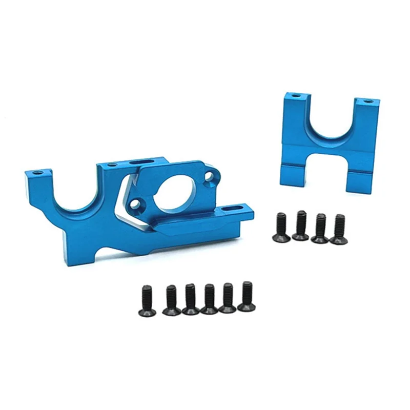 Metal Adjustable Motor Mount and Center Gear Mount Set for Wltoys 104072 104001 104002 1/10 RC Car Upgrades Parts,Blue