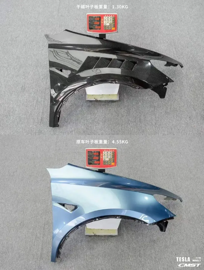 Dry Carbon Fiber CMST Front Fender Body Kit For Model Y 21+ Upgrade Facelift Exterior Tuning Accessories 6