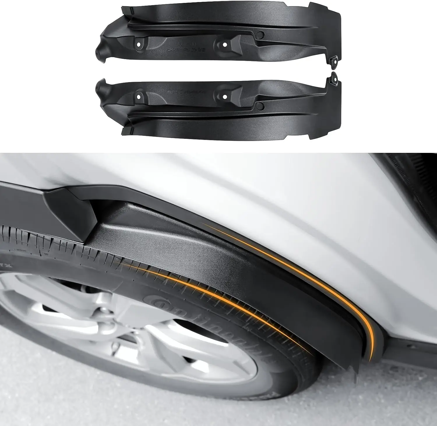 

Mud Flaps Compatible with Toyota RAV4 2025-2019 Hybrid, Prime (PHEV) Splash Guards Molded Rear Fender Cover Black ABS Material