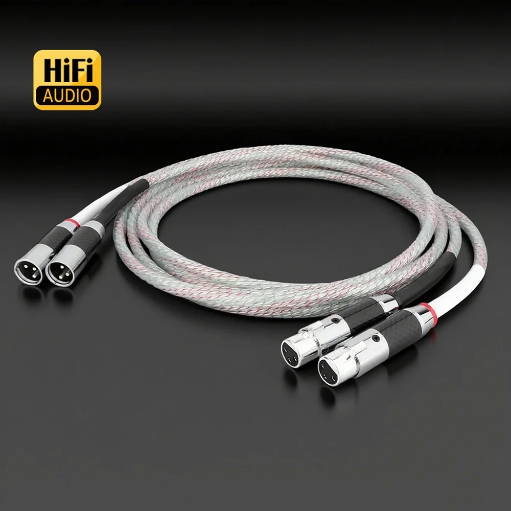 

Пара предустановленных OCC посеребренных 3-контактных разъемов XLR «папа-мама» Сбалансированные соединительные сигнальные кабели Аудио-видео кабели XLR