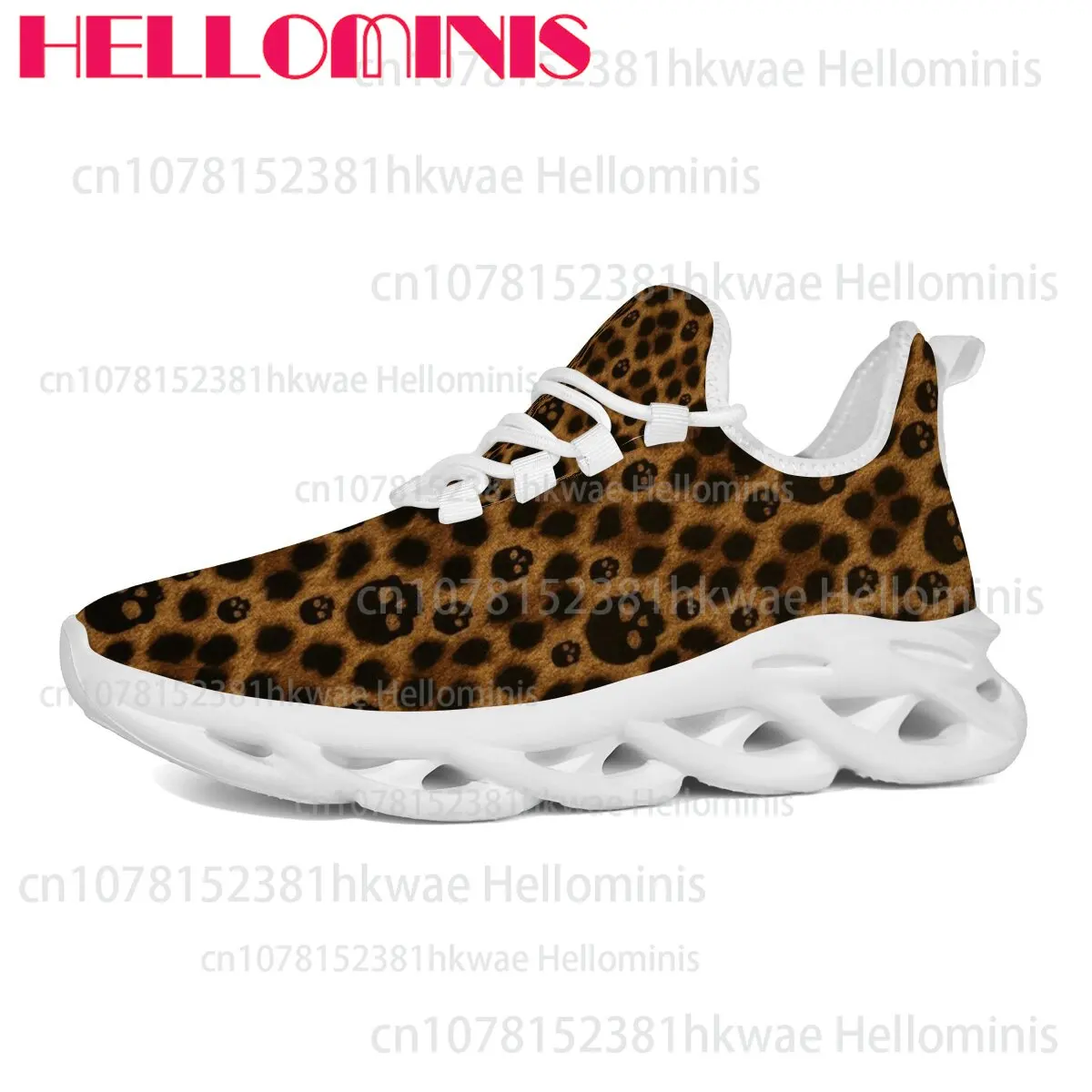Vintage Brown Spot Graphic Print Men Women Breathable Lace Up Lightweight Daily Walking Athletic Twist Wave Sole Running Shoes