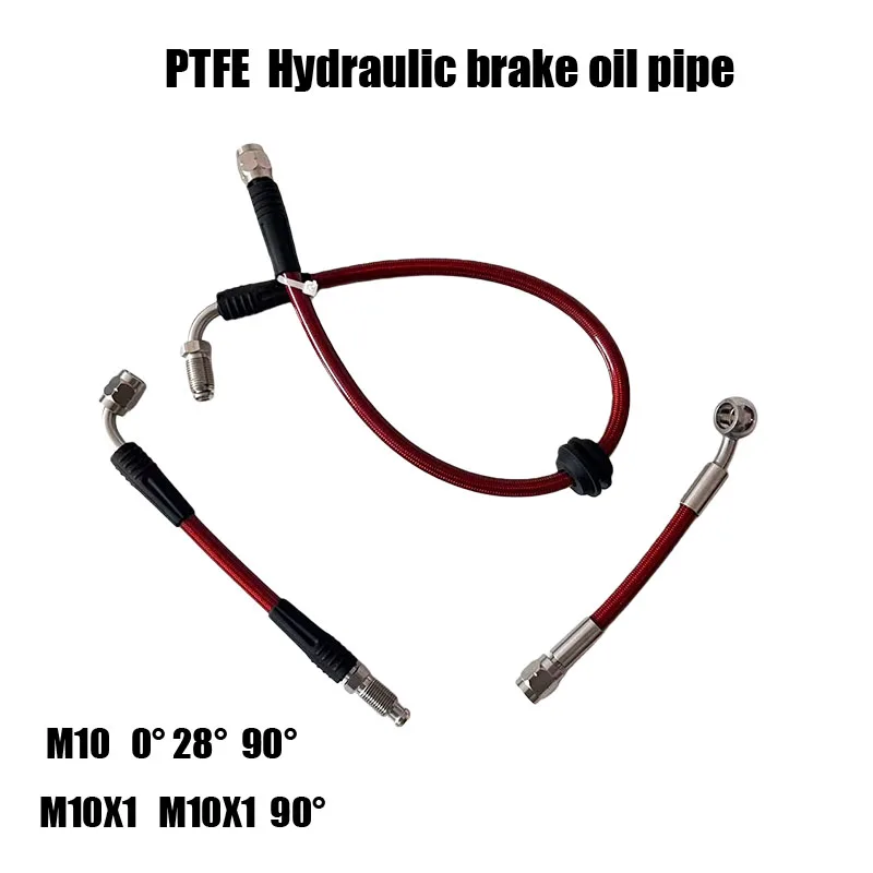 AN3 Stainless Braided PTFE Cars Brake Hose Master to Slave Cylinder Complete Brake Clutch Oil Pipe Female M10x1 90°Cars Motorcar