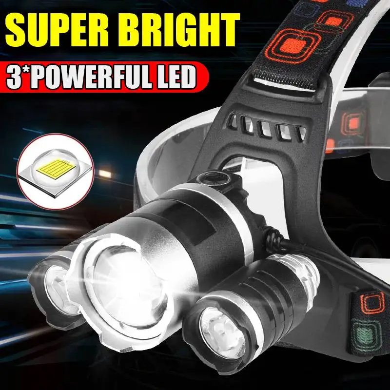 LED Strong Light Headlight Rechargeable Waterproof Outdoor Long-range High-power Fishing Headlight Emergency Lighting Flashlight