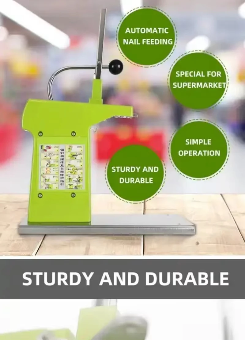 Afbeelding 6: 711 Aluminium Nagelmachine Supermarkt Speciale Groente- en Fruit Bulk Plastic Zak Sluitmachine Supermarktmachine