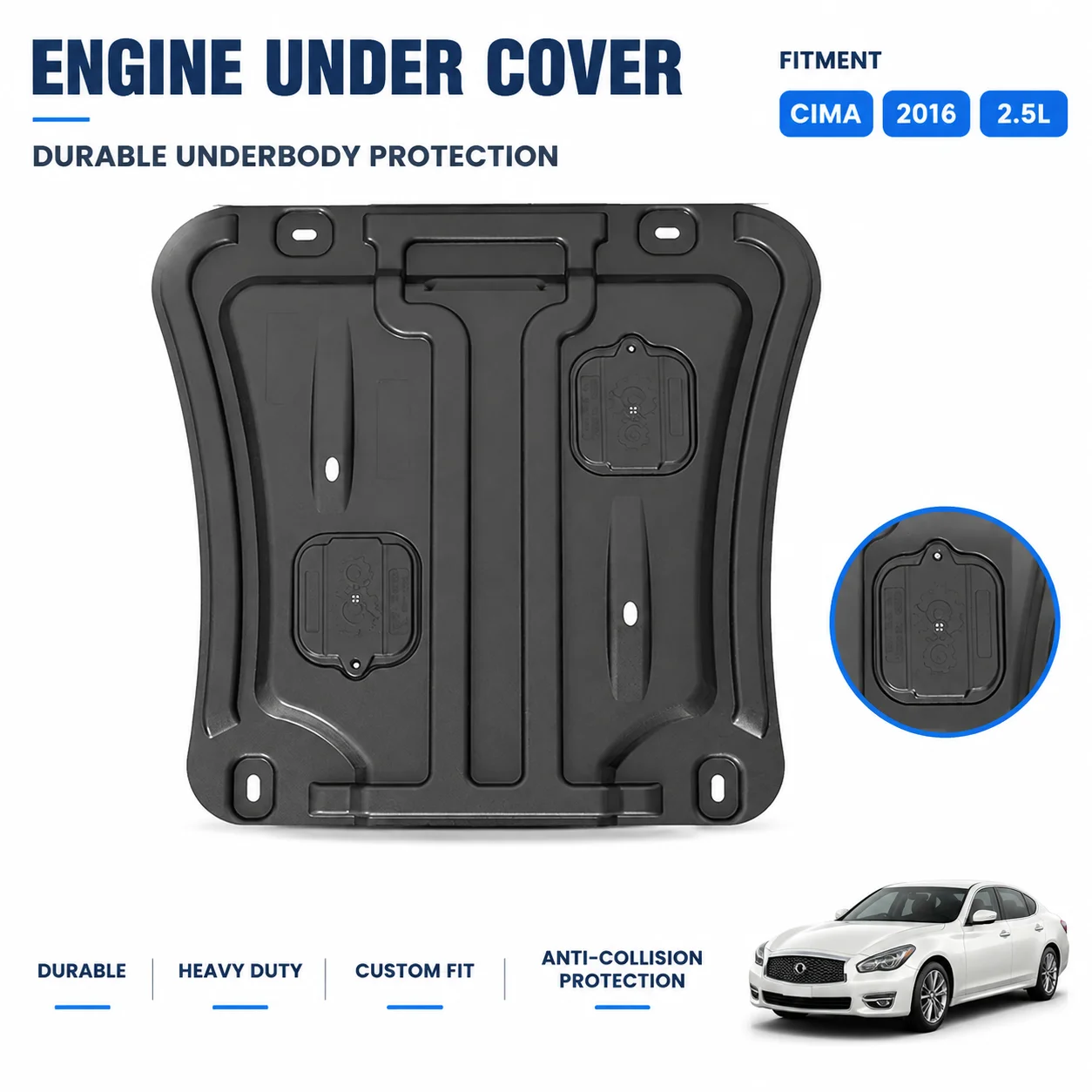 Heavy Duty Custom Fit Engine Skid Plate, Anti-Collision Full Underbody Chassis Guard for Nissan X-Trail 2010-2013 2.0L 2.5L