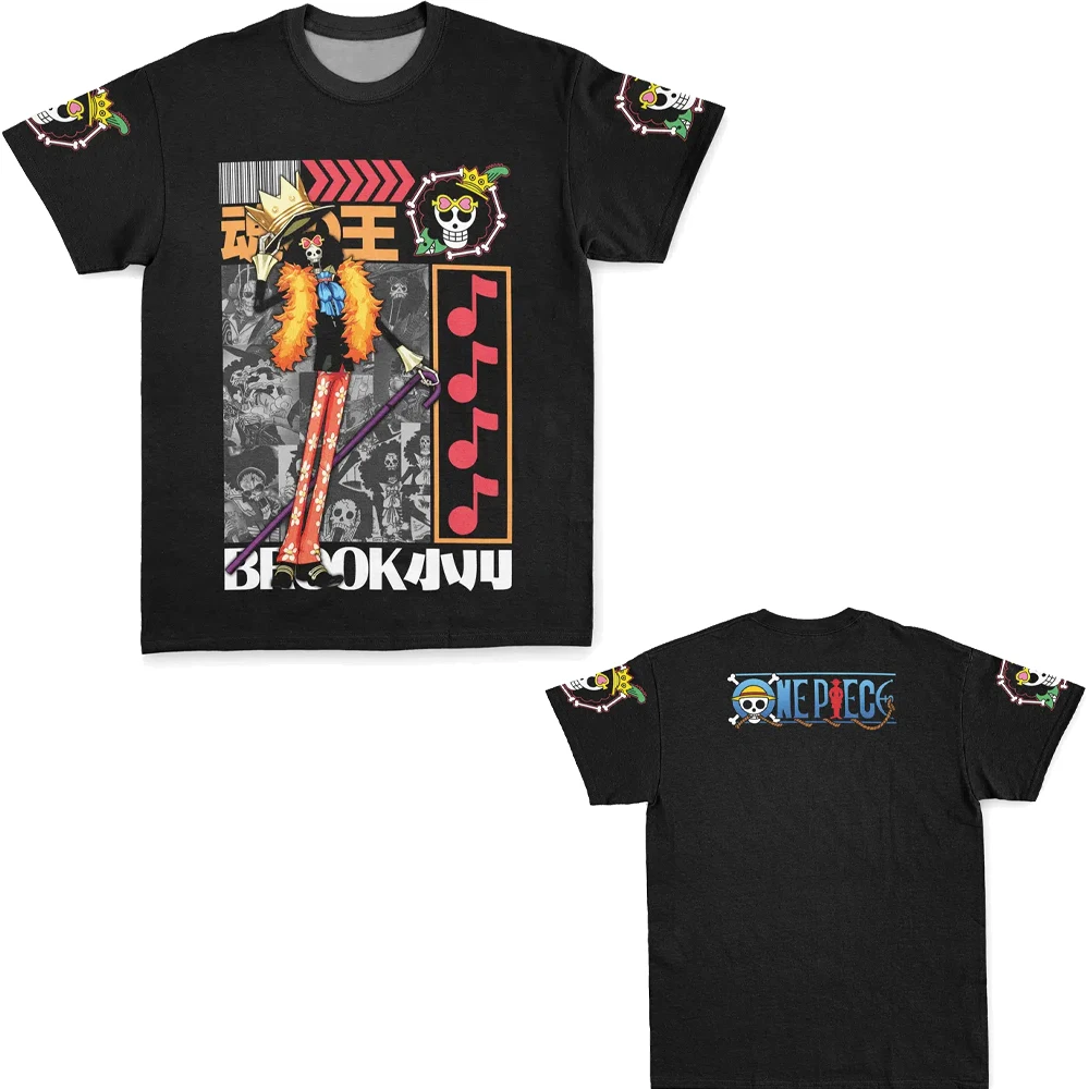 Men Women 2026 One Piece Soul King Brook Graphic T Shirt, Front Back Sleeve Printed Trendy Everyday Casual Clothes