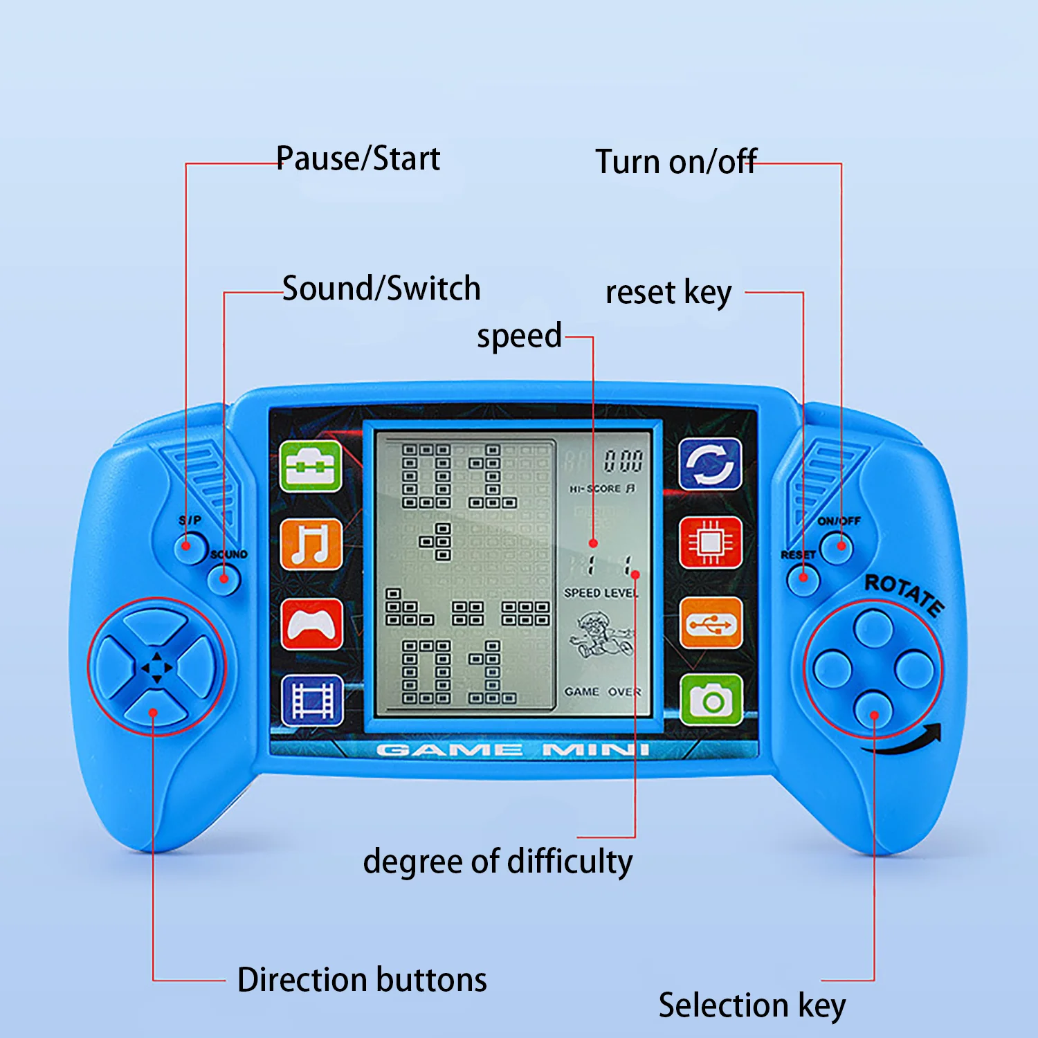 Classici giocattoli per console di gioco a blocchi, regali elettronici puzzle portatili retrò nostalgici per bambini