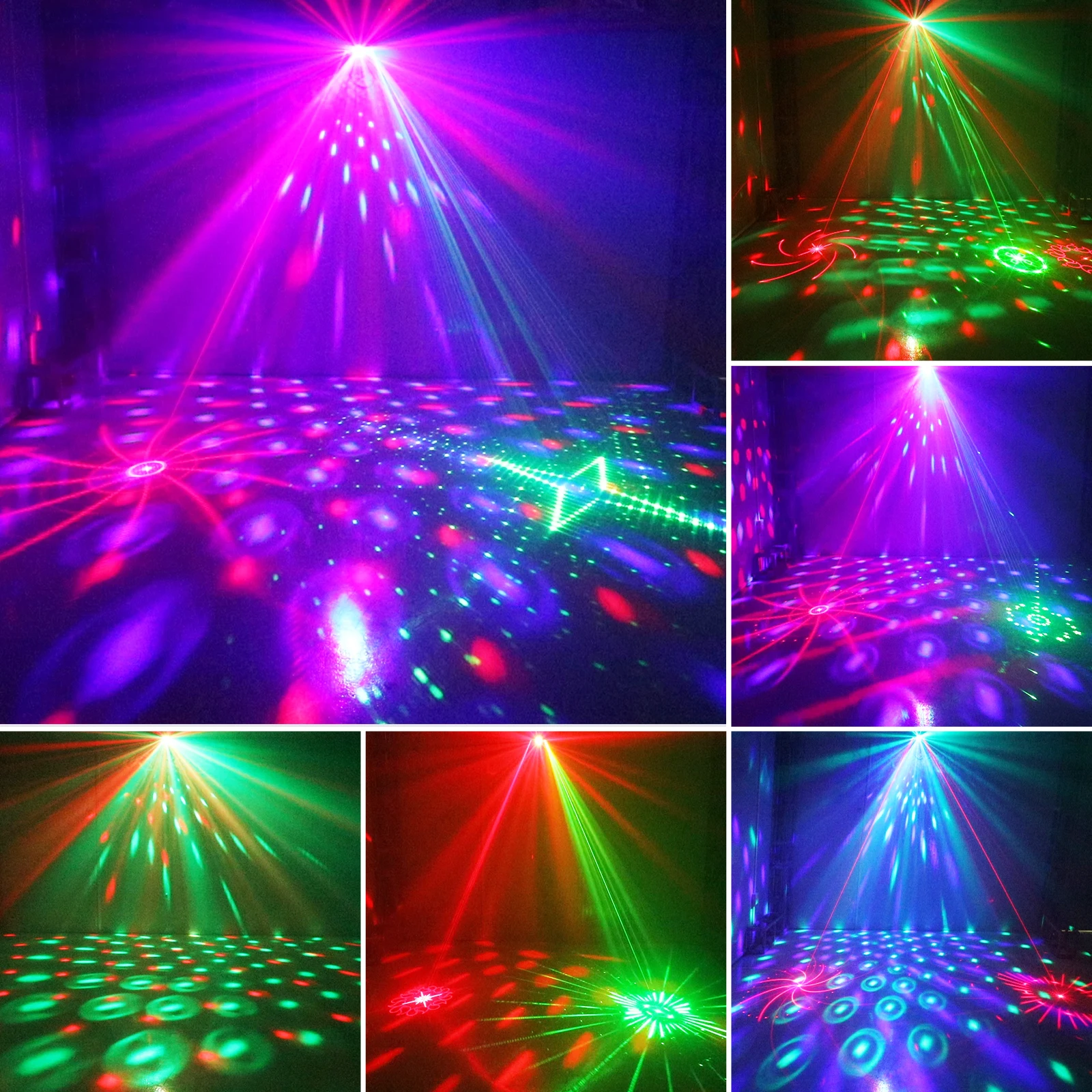 HCWE LED Oświetlenie Sceniczne Disco DMX512 Aktywowane Dźwiękiem Wewnętrzna Podłoga Taneczna na Imprezy Urodziny Święta Boże Narodzenie