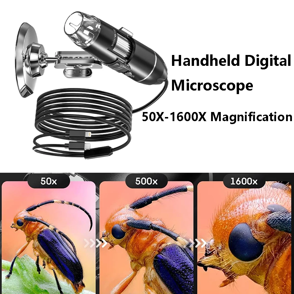 Digital Microscope Camera 50X-1600X USB Portable Electronic Microscope For Soldering LED Magnifier For Cell Phone Repair