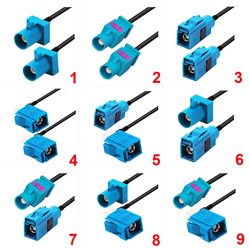 1Pcs Universal Fakra Z RG174 Cable Fakra Z Male to Z Female Coaxial Cable Car Radio Antenna Extension Cable Radio Pigtail Cable
