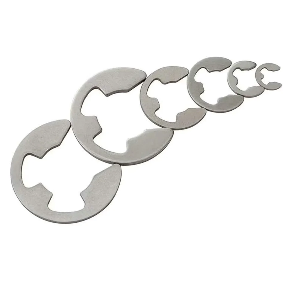 10/50/100Pcs E Clip Snap Circlip Washer for Shaft Stainless Steel External Retaining Ring Locking Snap Rings Spacer Fasteners