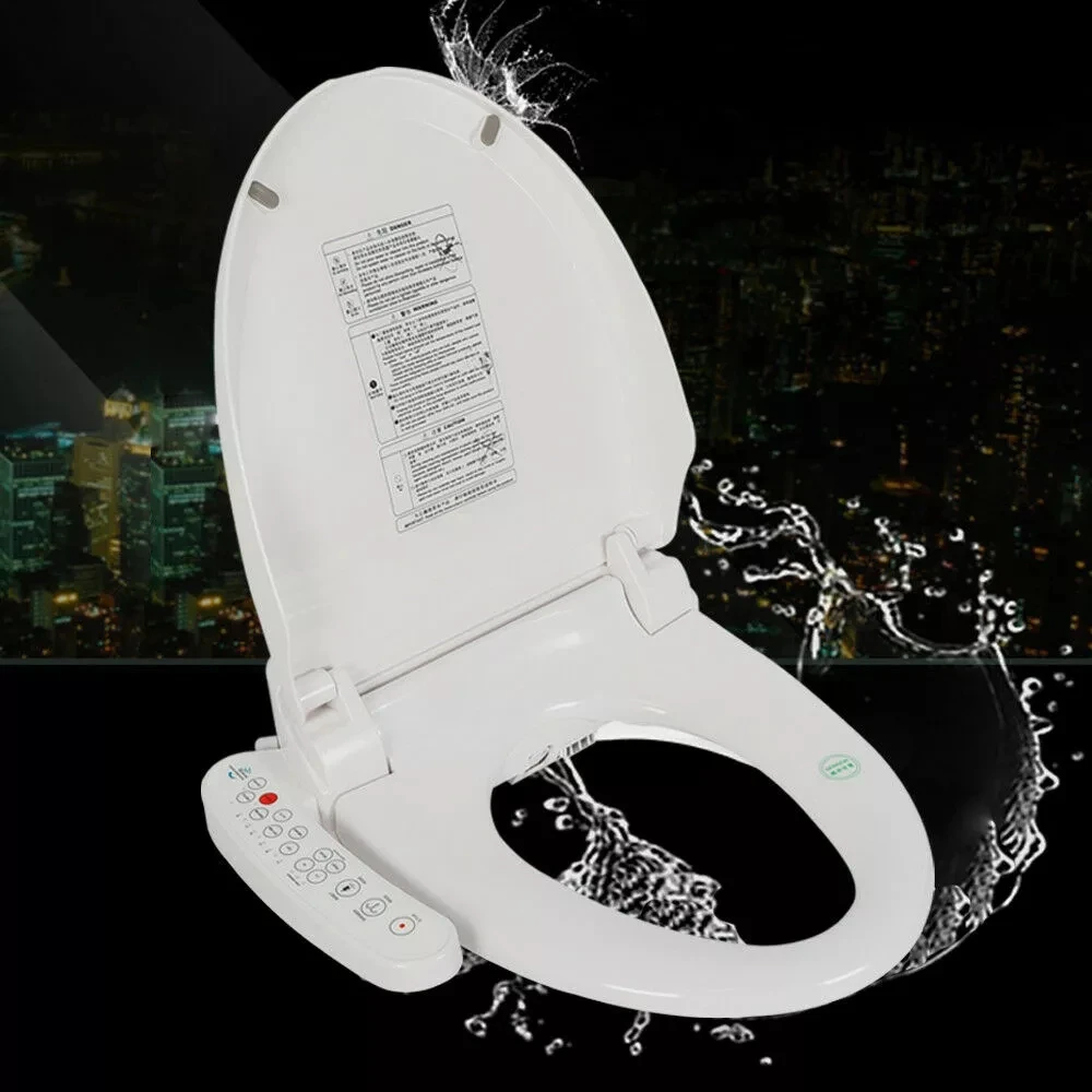 Electric Bidet Toilet Seat Smart Automatic Deodorization Elongated Heated Self Cleaning for Bathroom