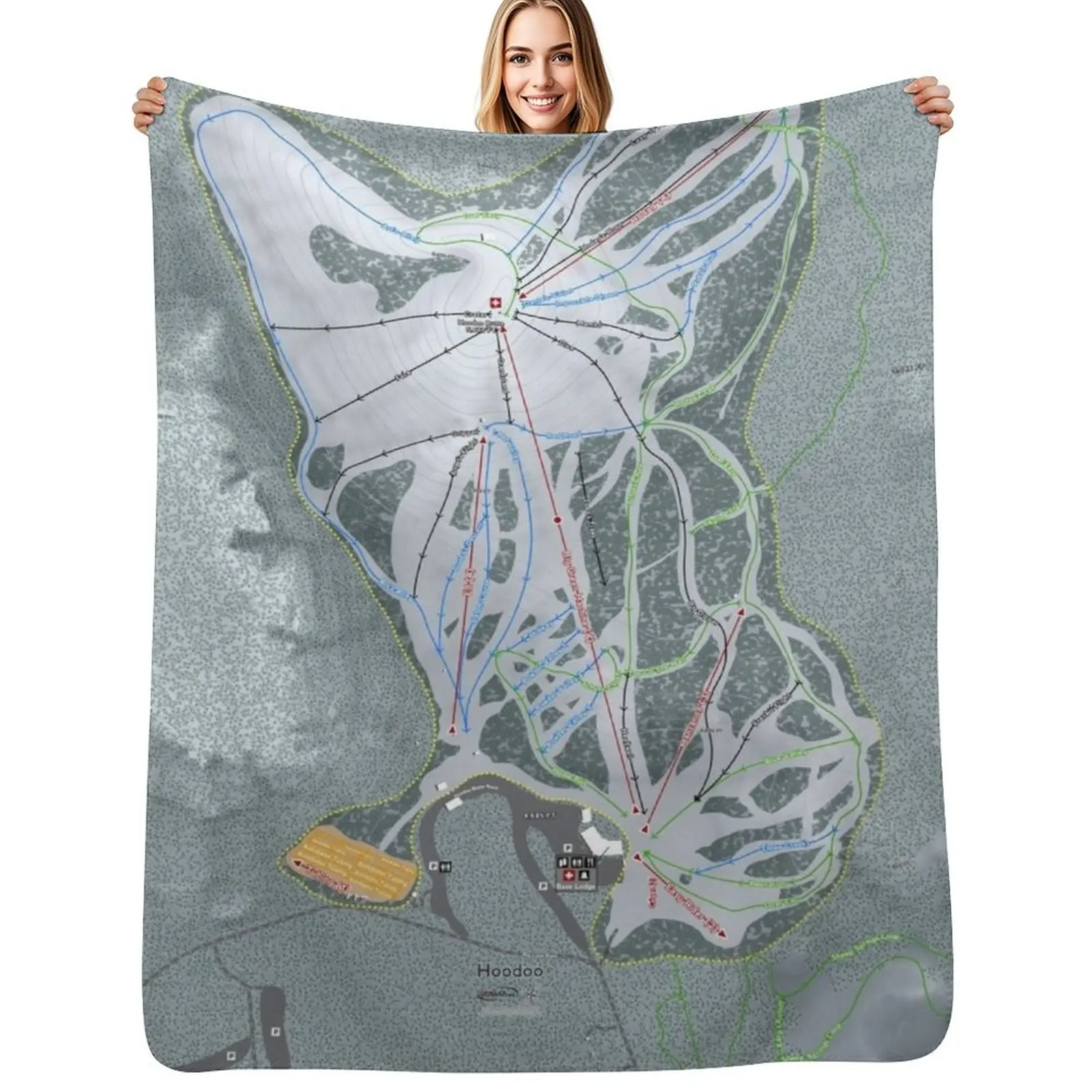 Hoodoo Resort Trail Map Throw Blanket Outdoor Soft Blanket for Picnic Beach Camping