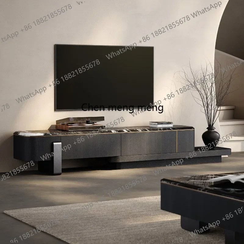 MM183 Italian TV cabinet, living room high-end locker, living room marble countertop audio-visual cabinet