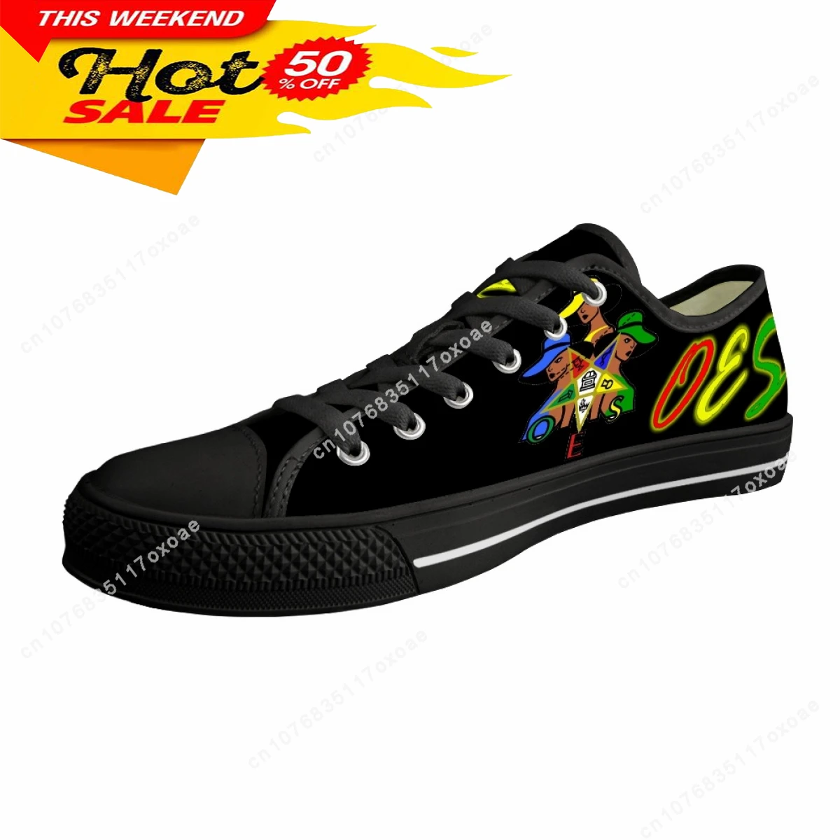 Summer Comfortable Low Top Canvas Shoes for Ladies New Hot Order of The Eastern Star Print OES Casual Vulcanized Sole Sneakers