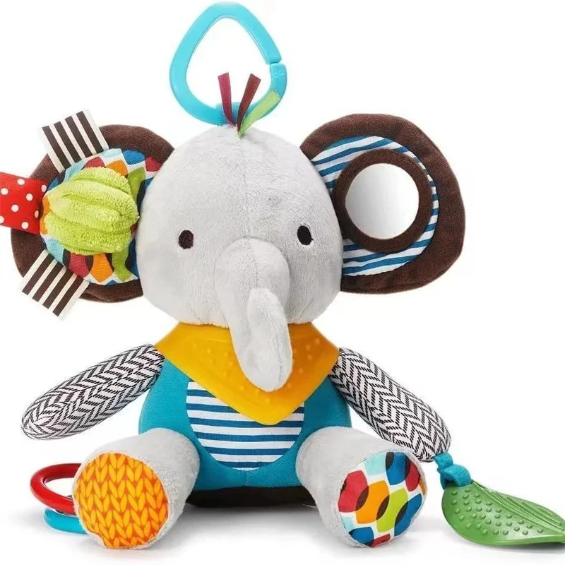 

For Montessori Baby Toy Soft Plush Dolls Animal Strollers Pendant Toys for Newborn Boys Girls Toddler Birthday Gift