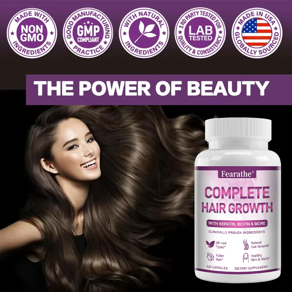 Premium Hair Growth for Men and Women - Hair Care Vitamins with Biotin and Keratin - Promotes Thicker, Healthier Hair Growth