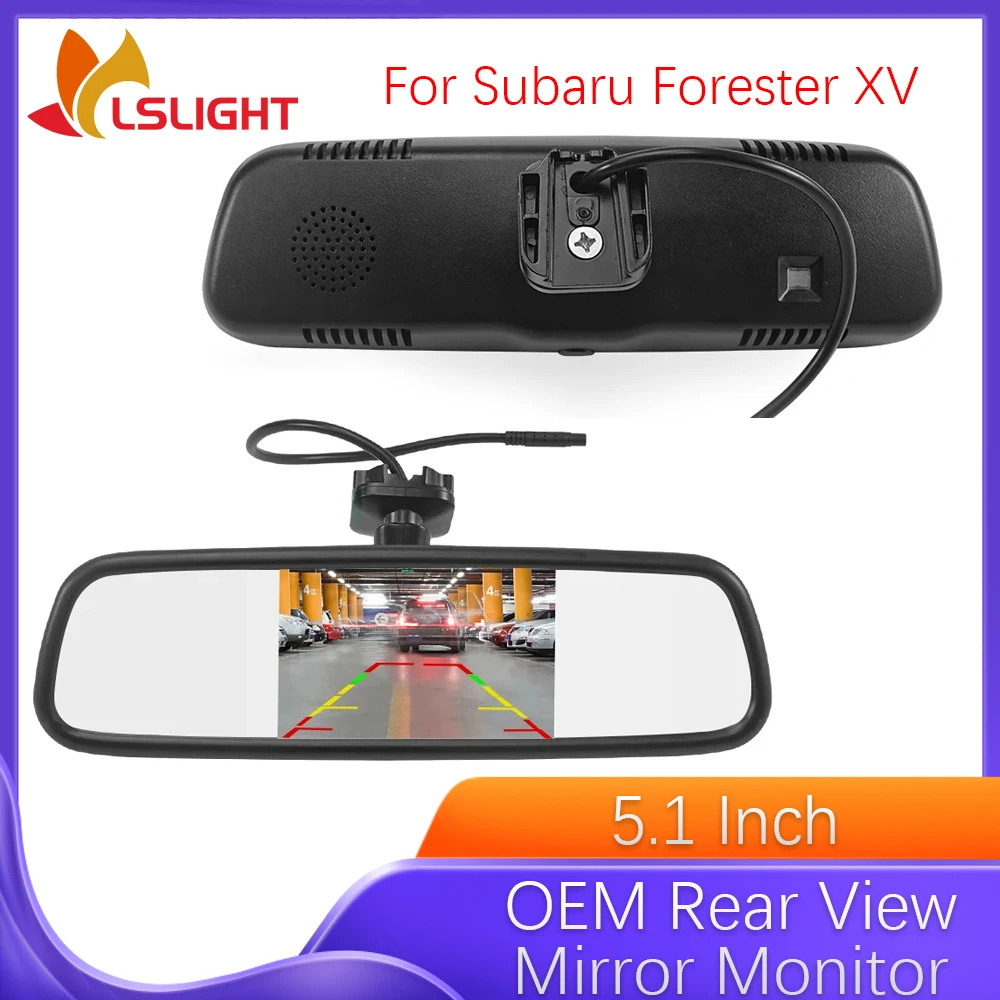 

Rear View Mirror For Subaru Forester XV 5.1 Inch Screen AHD OEM Input Monitor Reversing Camera Car Electronics Accessories