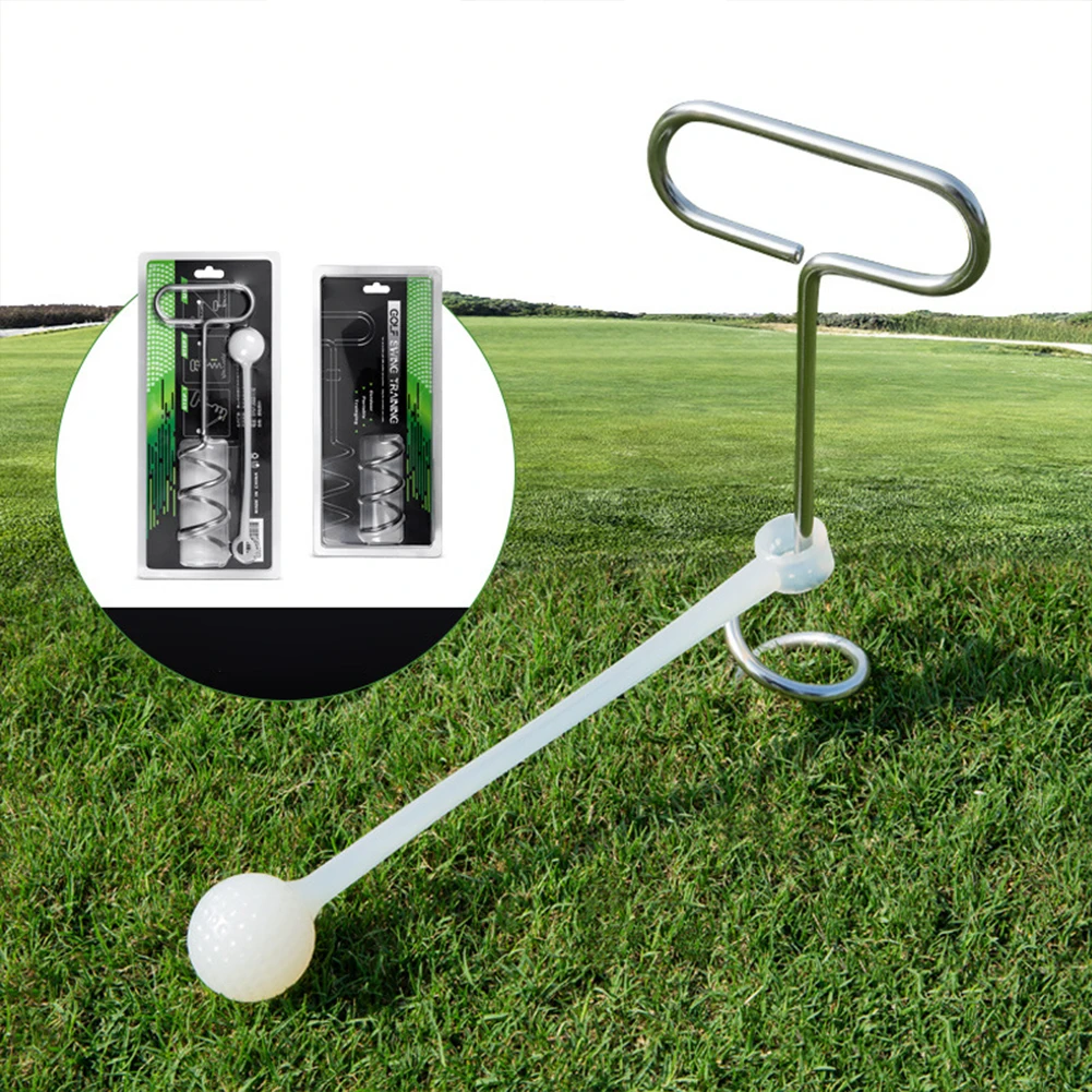 Golf Swing Trainer With Screw Type Ground Plug Golf Practice Simulator Accessories For Golf Kids Children Grown-ups Outdoor