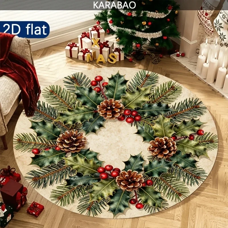 Flannel Area Carpet Winter Snowman Cardinal Bird Pattern Cushion Soft Fluffy Cozy Bathroom Toilet Shower Floor Pad