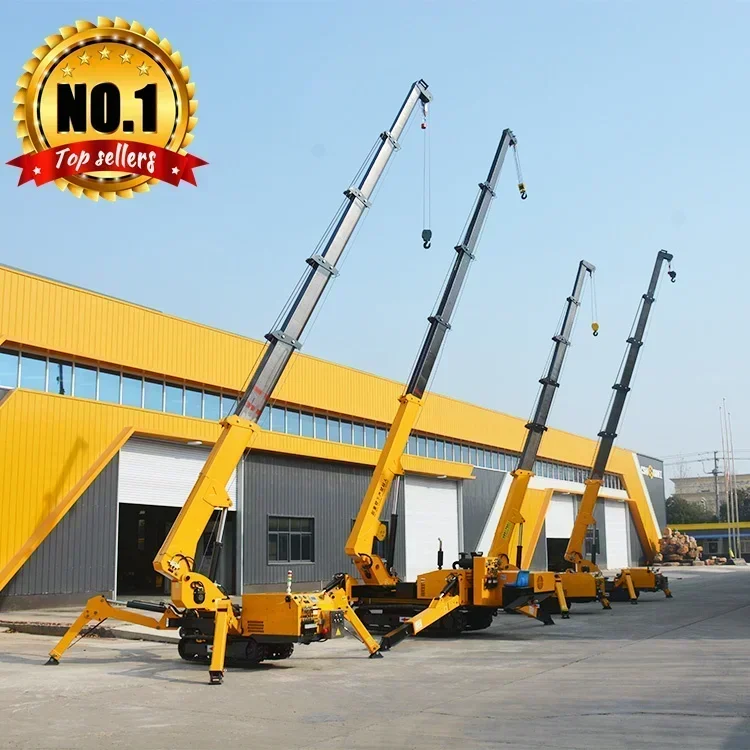 

Heavy Duty Mini Spider Crawler Crane Elevator Hoist Glass Curtain Wall Lift Portable Telescopic Spider Crane for Uneven Terrain