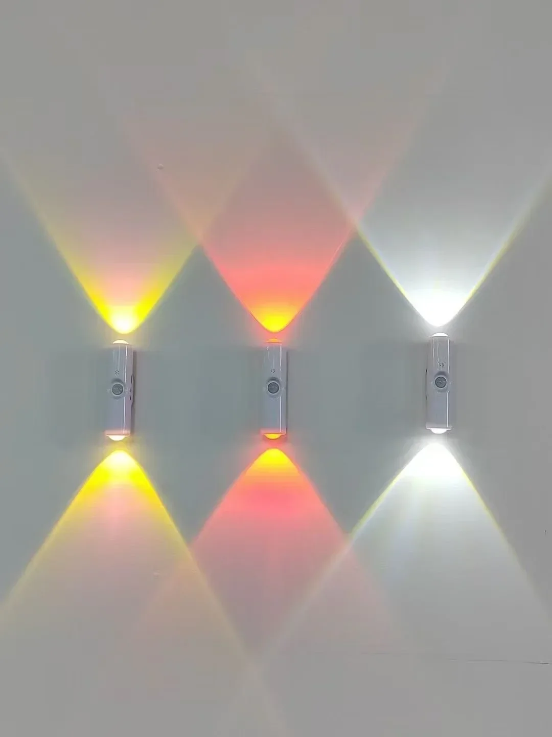 Motion Sensor Night Light 7-Color LED Toilet Night Light Bedroom Living Room Corridor Double-Headed Wireless Wall Lamp Magnetic