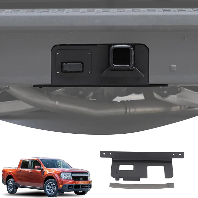 Aluminum Alloy Car Rear Bumper Cover Plate With 4/7-Pin Connector Hitch  Surround Panel For Ford Maverick 2022-2025 Accessories