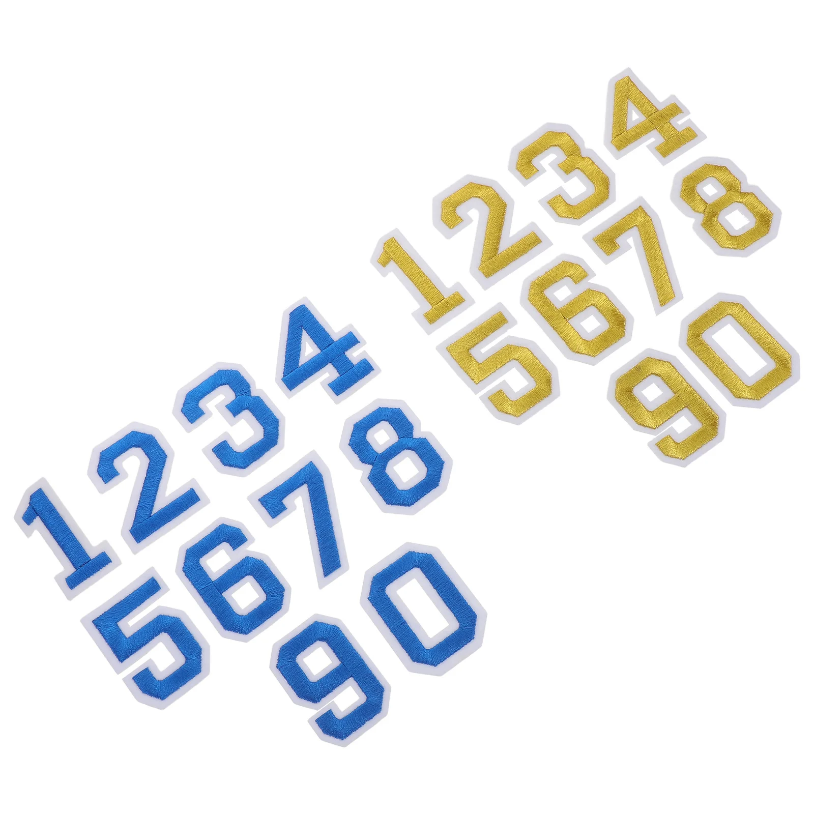 

2 set 2 Sets 0-9 Embroidered Number Patches Self Adhesive Iron On Appliques For Clothing Shoes Backpack Hats Jeans Dress T-Shirt