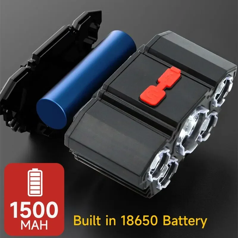 5 LED baterka dobíjecí s postaven v 18650 baterie silným lehký kemping dobrodružství rybaření hlava lehký světlomet