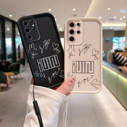 Kpop G-GIDLE I FEEL Phone Case for Samsung S24 S23 S22 S21 S20 FE Plus Ultra 5G Soft Silicone TPU Cover with Hand Strap